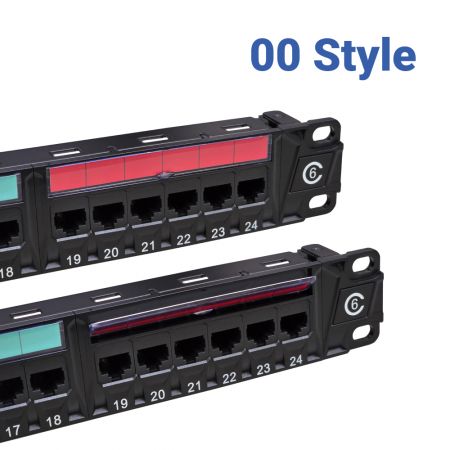 Cat 6 UTP แพทช์แพนเนลที่เข้ากันได้กับเครื่องมือ Punch Down 110 และ Krone