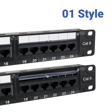 ประเภท 6 UTP 24 พอร์ต อีเธอร์เน็ตแพทช์แพนเนลที่ผลิตด้วยเทคโนโลยี Press-Fit