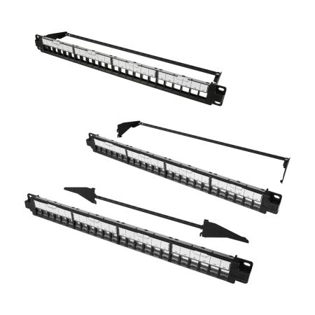 Painel de Patch em Branco FTP UTP 1U 24 Portas com Obturador