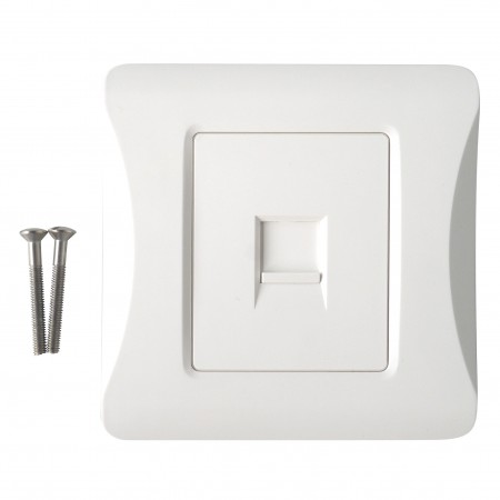 Brittisk stil anslutningsplatta 1 port med lucka - 86*86 mm brittisk stil vit anslutningsplatta 1 port med lucka