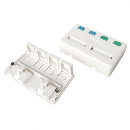 Caja trasera de superficie sin carga de 4 puertos