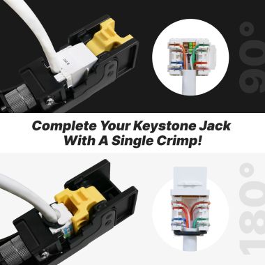 اضغط بقوة على المقابض لتثبيت الأسلاك، وقم بقص الكابل الزائد، وأكمل إنهاء موصل Cat6 أو Cat5e بسرعة ودقة.