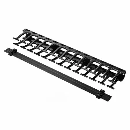 1U Horisontell Kabelhantering med avtagbart frontplåt - Patch Panel Kabelhantering