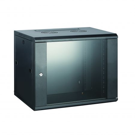 Gabinete de rack montado en la pared SPCC de 6U - Gabinete montado en la pared SPCC con puerta de vidrio templado frontal