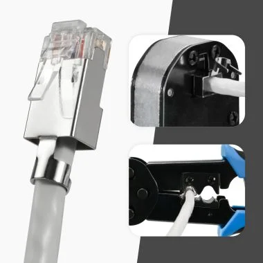 أداة ضغط RJ45 مع 2 تجويف لتثبيت المقابس ذات القطر الكبير