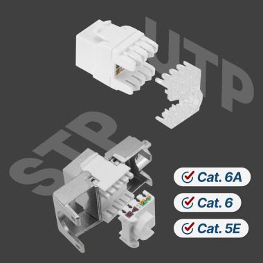 Conector 8P8C de 180 grados sin herramientas para una instalación rápida y confiable