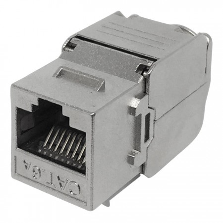 Conector Keystone Cat6A STP certificado UL y conforme a RoHS