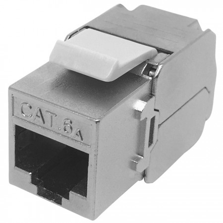 Cat.6A STP 180 graders verktygsfri keystone-jack - Cat6A 50 mikron guldpläterad keystone-jack