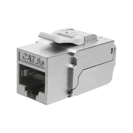 Cat5E STP 90 Degree Punch Down 110 Keystone Jack - Shielded Cat5E 90 Degree Punch Down Slim Keystone Jack