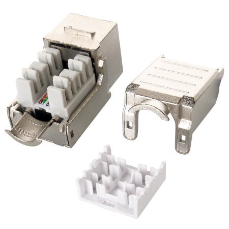 موصل كات 6 بزاوية 90 درجة بدون أدوات مع لوحة دوائر UL94V-0