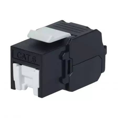 Jack modulare Cat.6 UTP a 180 gradi senza attrezzi con otturatore - Jack modulare Cat6 RJ45 non schermato senza attrezzi con otturatore