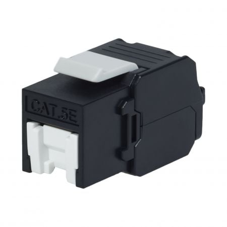 Cat.5E UTP 180 Degree Toolless RJ45 Keystone Jack With Shutter - Unshielded Cat 5e RJ45 Toolless Keystone Jack With Shutter