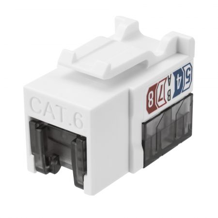 Cat.6 UTP 90도 데코라® 110 펀치 다운 키스톤 잭 - 쉬운 설치 Cat6 비차폐 키스톤 잭