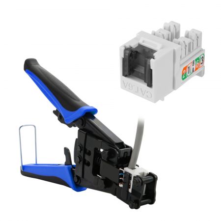 Porta RJ45 8P8C bianca a 90 gradi Cat 6A UTP 110