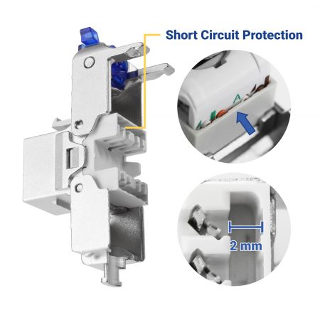 Cat 6A FTP Toolless Keystone Jack With Cable Clamp