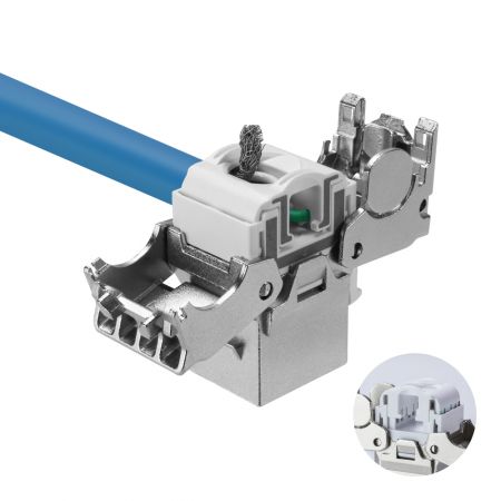 موصل RJ45 Keystone بدون أدوات مع غطاء IDC محمي