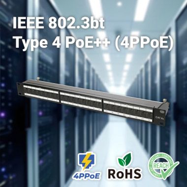 Painel de Patch STP RJ45 4PPoE em conformidade com RoHS e REACH