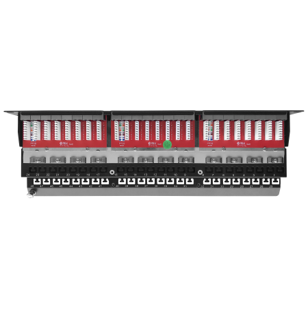 Cat6A Kalkanlı 90 Derece 1U 48 Port RJ45 Patch Panel