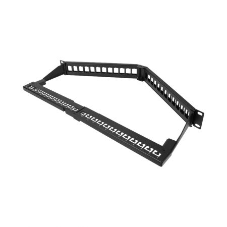 1U 24 Port FTP Składany Panel Patch V-Kątowy