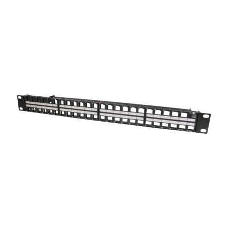 1U 48 Port UTP RJ45 Tom Panel - Oskärmad RJ45 1U 48 Port Tom Keystone Panel