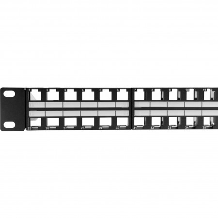 FTP 1U 48 Port Empty Panel With Support Bar