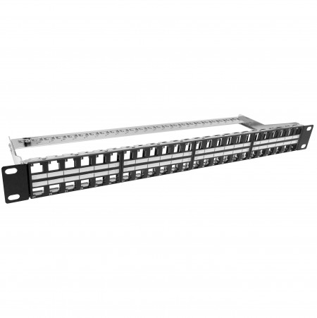 1U 48-port skärmad RJ45 tom panel - Skärmad 1 enhet höjd tom keystone panel 48 port