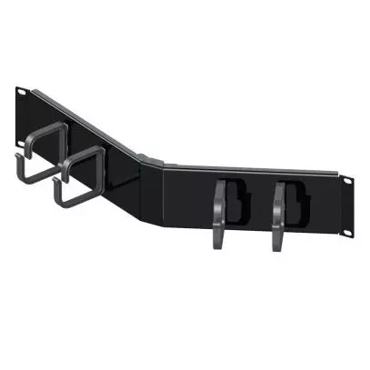 Organizador de cables plegable con ángulo y bisagra (2U) - Gestión de cables angulada con bisagra