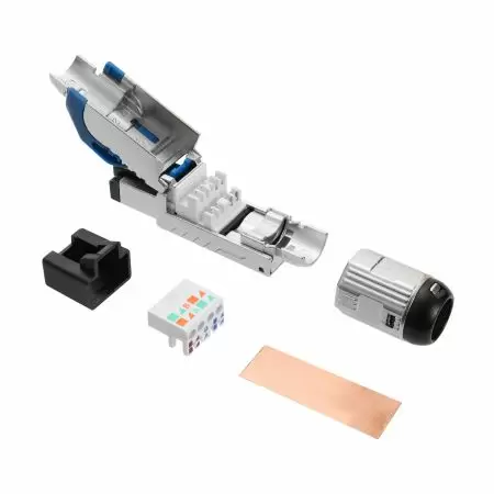 ISO/IEC 11801-1 Compliant Cat6A 8P8C ToolFree Plug