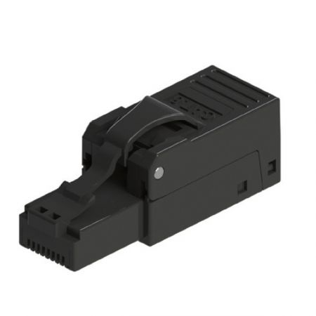 Plug de terminação de campo Cat.6 UTP, preto - Conector RJ45 preto sem ferramentas Cat 6 UTP