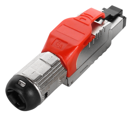Cat.6A STP Saha Sonlandırma Fişi, Kırmızı - Kırmızı Cat6A STP RJ45 Saha Sonlandırma Fişi