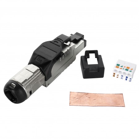 Cat6A STP Araçsız Tak Plug T-568A ve T-568B Bağlantı Şeması ile