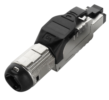 Cat.6A STP Alan Sonlandırma Plug'u, Siyah - Cat6A STP Siyah Alan Kurulum Plug'u