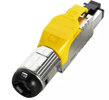 Cat.6A STP Field Termination Plug, Yellow - Full Shielded Yellow Toolless Plug Cat 6A