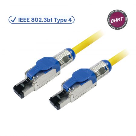 GHMT Certified Cat 8 IEEE 802.3bt Type 4 Tool Free Plug