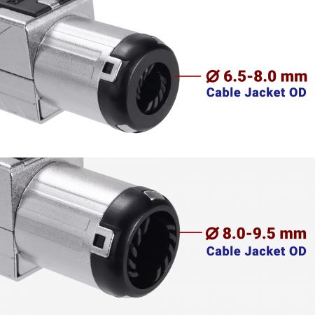 Plugue de Terminação de Campo Cat 8 STP com Diâmetro Externo de Cabo Grande