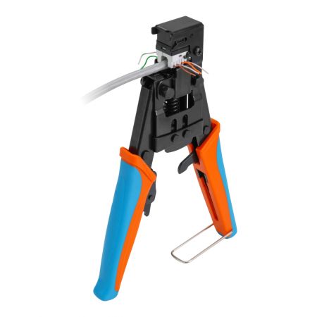 Herramienta de terminación rápida para conectores Keystone delgados