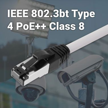 Cavo patch conforme a IEEE 802.3bt PoE++ per applicazioni ad alta potenza