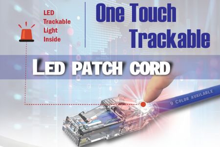 Egy gombnyomásra követhető LED patch kábel