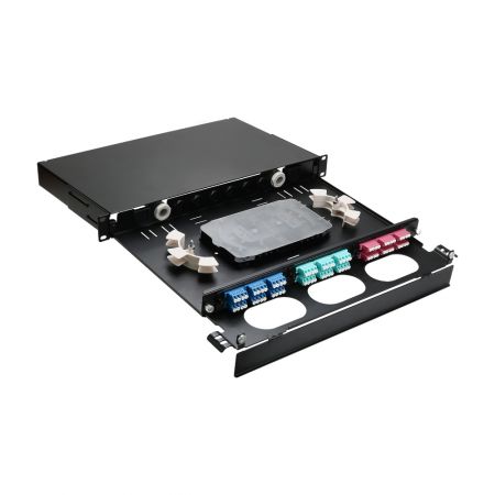 แผงแพทช์ไฟเบอร์ LGX ขนาด 1RU 3 ช่องพร้อมการออกแบบโมดูลาร์ | ผู้ผลิต OEM/ODM - แผงแพทช์ไฟเบอร์ LGX สำหรับศูนย์ข้อมูลองค์กร