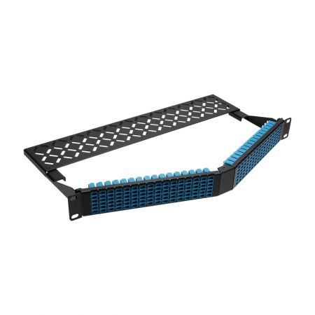 1RU 192 Ports LC Fiber Patch Panel - OEM 192-port LC fiber patch panel flat chassis view