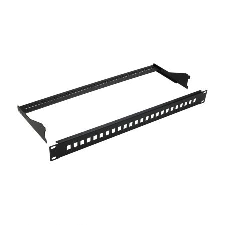 1RU fiber patch panel showing rear cable support bar