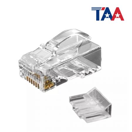 Cat.6 UTP Staggered Modular Plug With Snagless Latch (6 Up 2 Down) - Cat6 UTP RJ45 Modular Plug With Insert