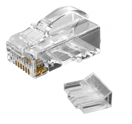 Cat.6 UTP Staggered Modüler Priz, Kayma Önleyici Kilitli (6 Yukarı 2 Aşağı) - Cat6 UTP RJ45 Modüler Priz, Ek Parça ile