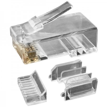 Cat.6A UTP Staggered Modular Plug With Load Bar - Unshielded Cat6A RJ45 Ethernet Plug With Insert