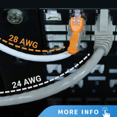 Патч-корд 28 AWG с улучшенным радиусом изгиба и улучшенной вентиляцией