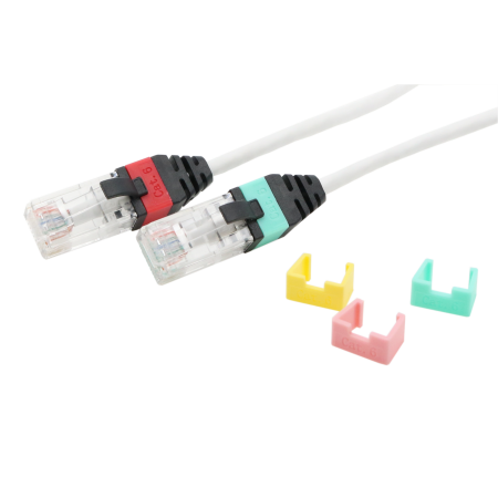 변경 가능한 색상 코딩 클립이 있는 Cat.6 UTP 28 AWG 패치 코드