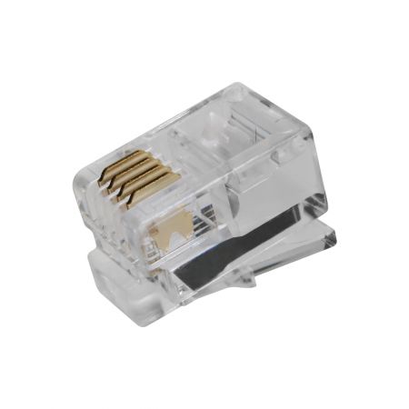 Conector modular RJ9 4P4C con baño de oro personalizado