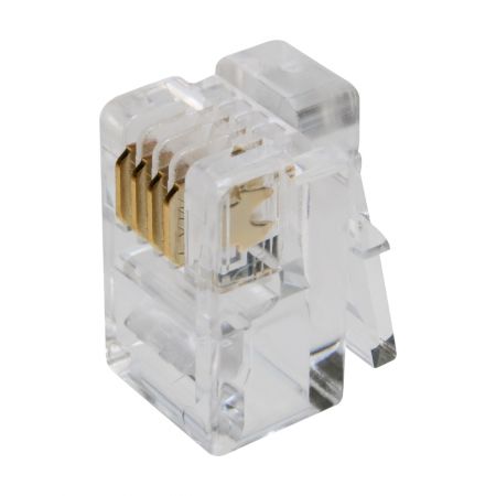 ABSOPRO Set 22 Connettori Trasparenti RJ9 4P4C Per Cavo Telefonico - Contatti Placcati Oro, Adattatori Per Cat3