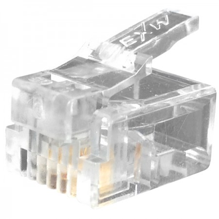 Conector modular RJ11 6P4C - Conector telefónico 6P4C RJ11 conforme a la FCC