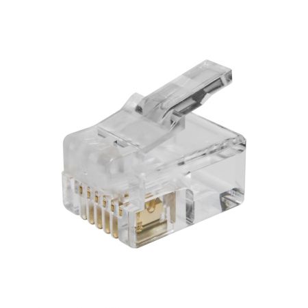 Conector Modular RJ12 6P6C - Conector Transparente RJ12 6P6C para Telefone Ethernet